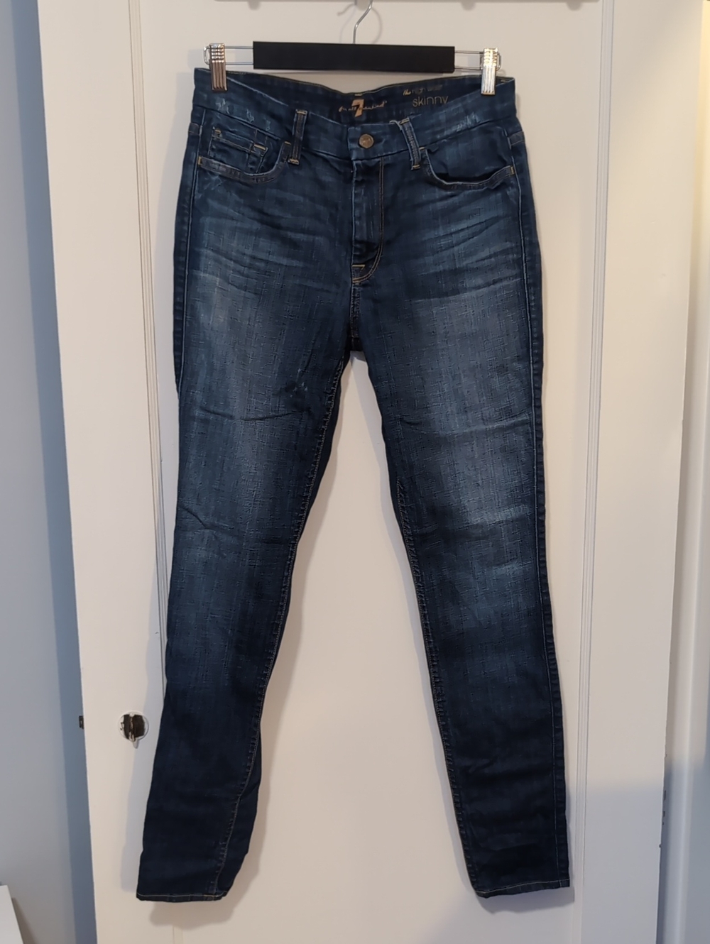 7 For All Mankind Women's Dark Blue Skinny Jeans